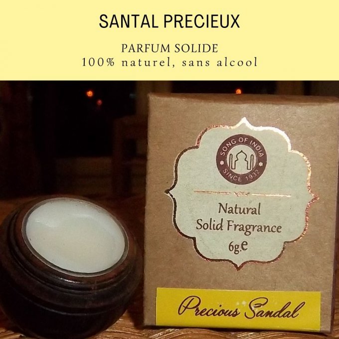 Parfum solide dans un pot en palissandre/bois de rose  6g