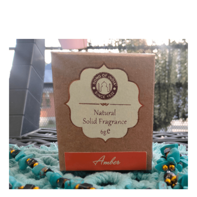 Ambre: Parfum solide dans un pot en palissandre. 6g
