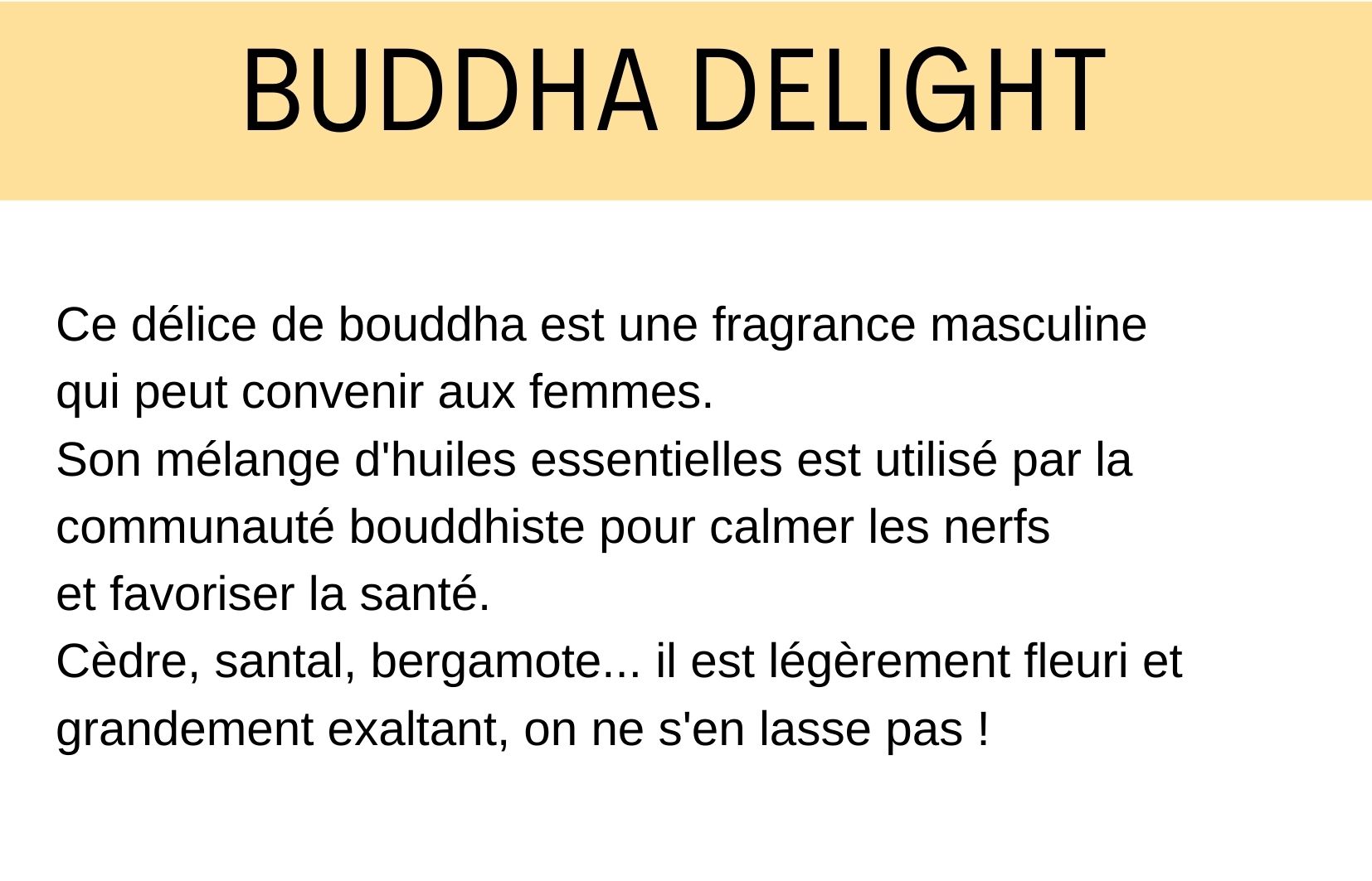 huile de parfum naturelle et sans alcool buddha delight
