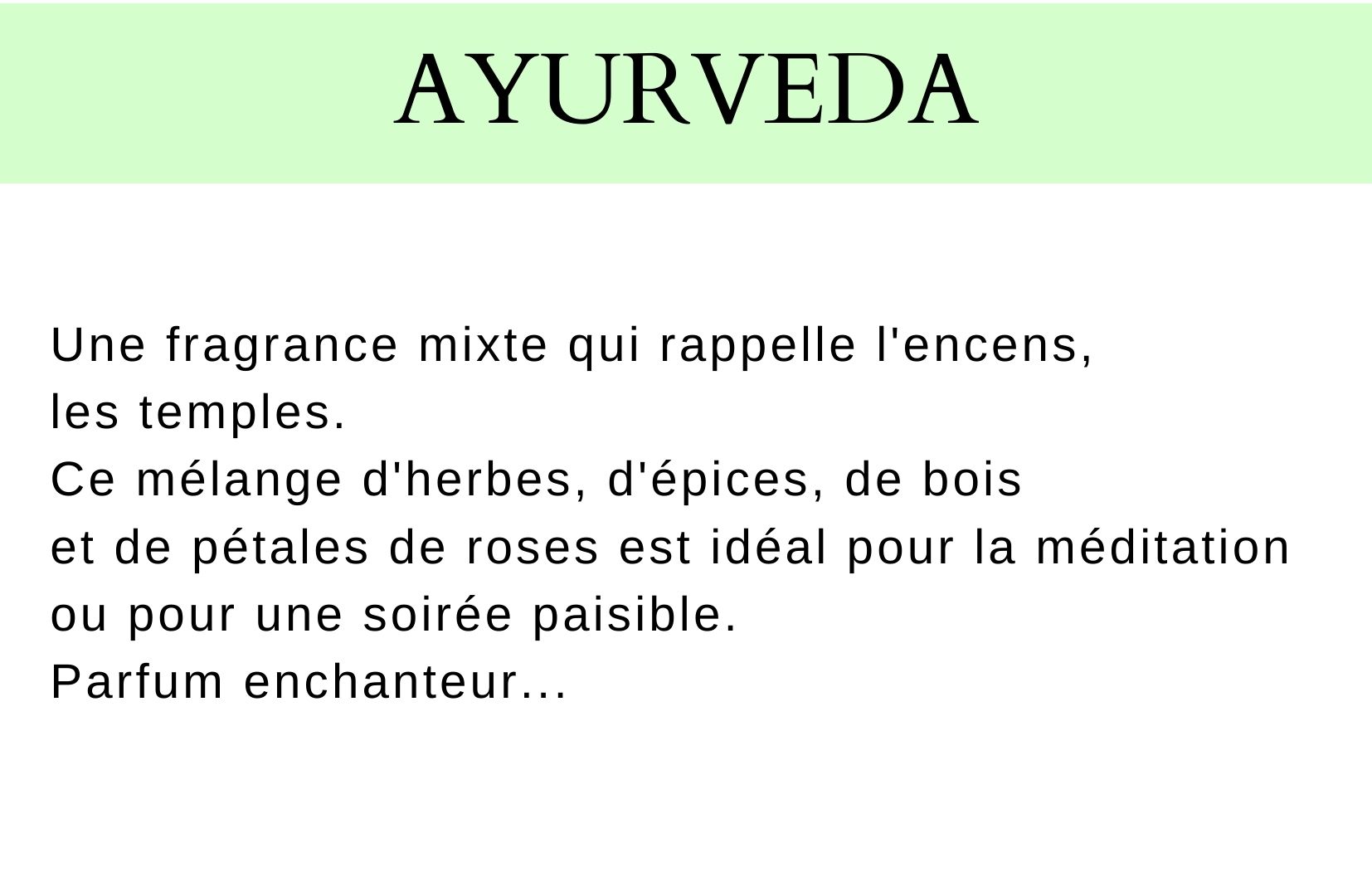 Description parfum ayurveda