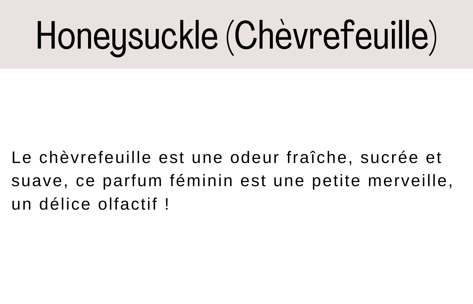 Fragrance au chèvrefeuille