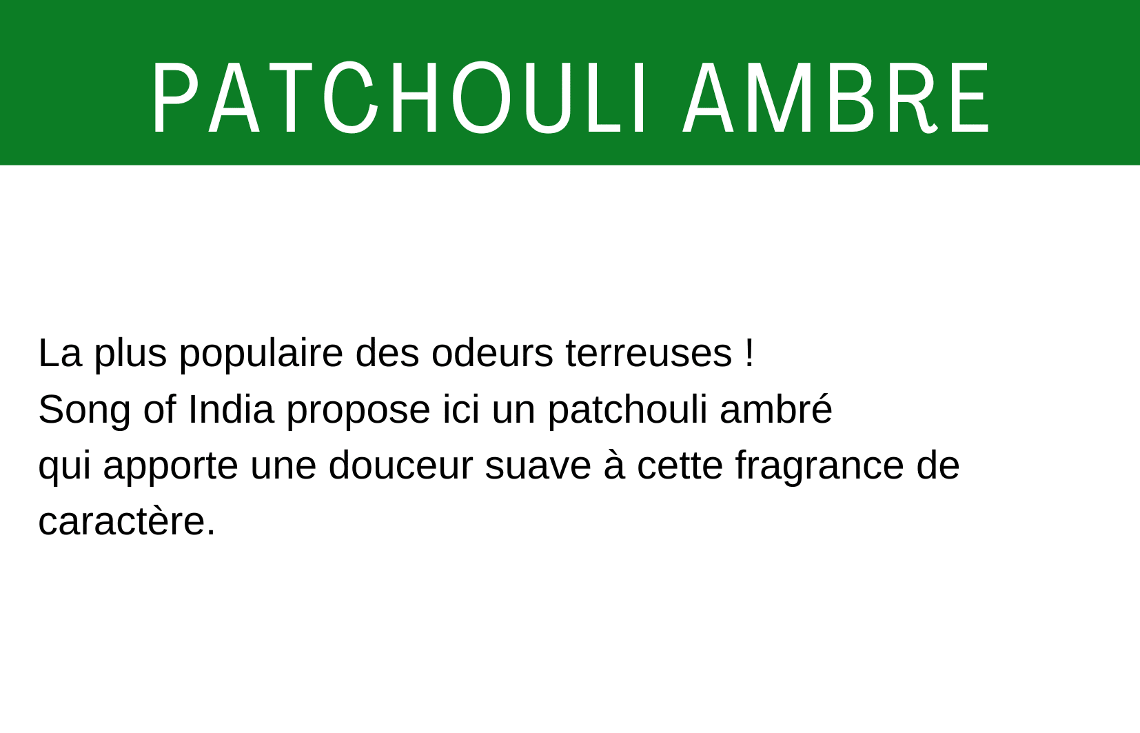 Description patchouli ambré