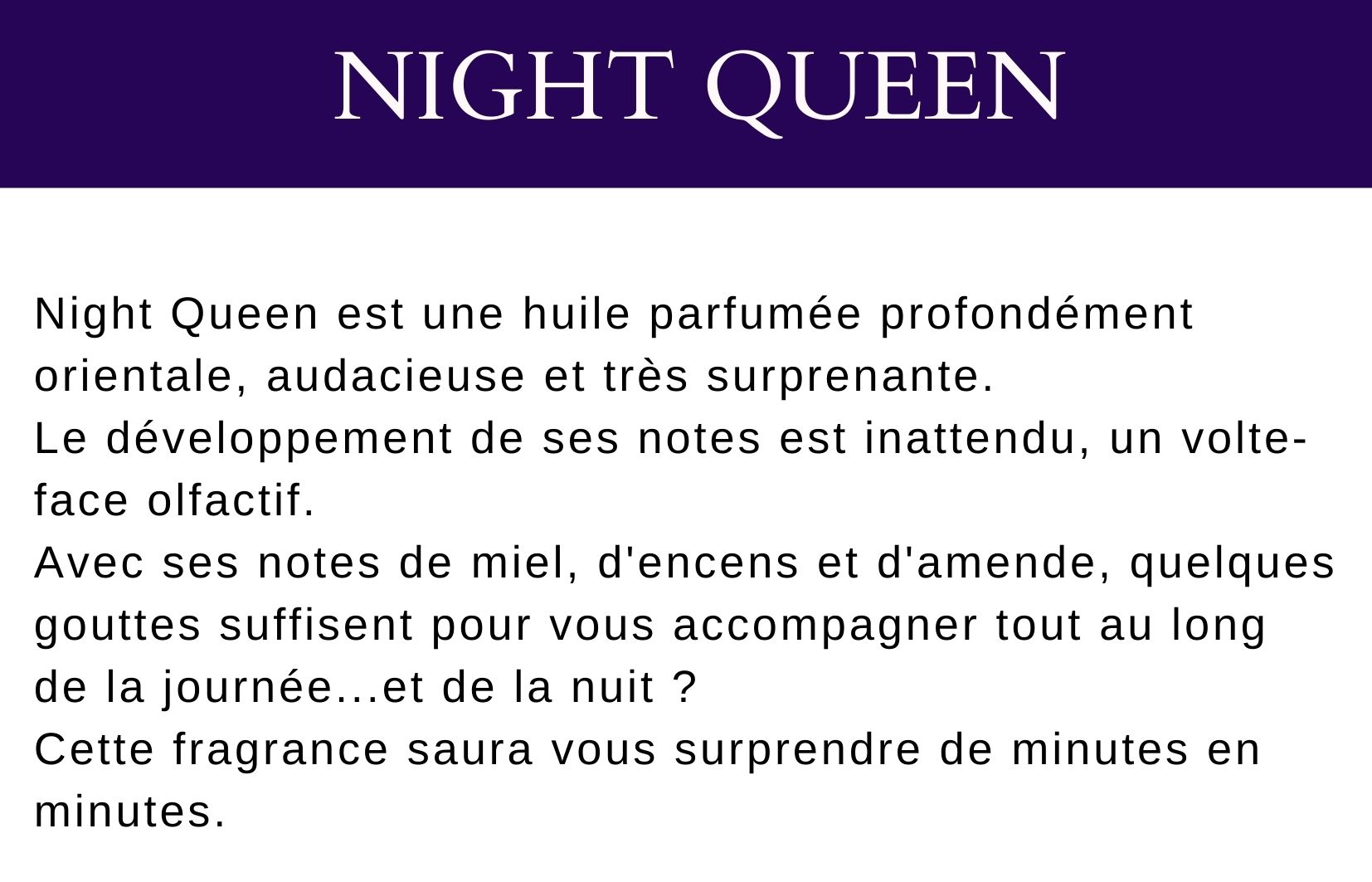Description parfum night queen