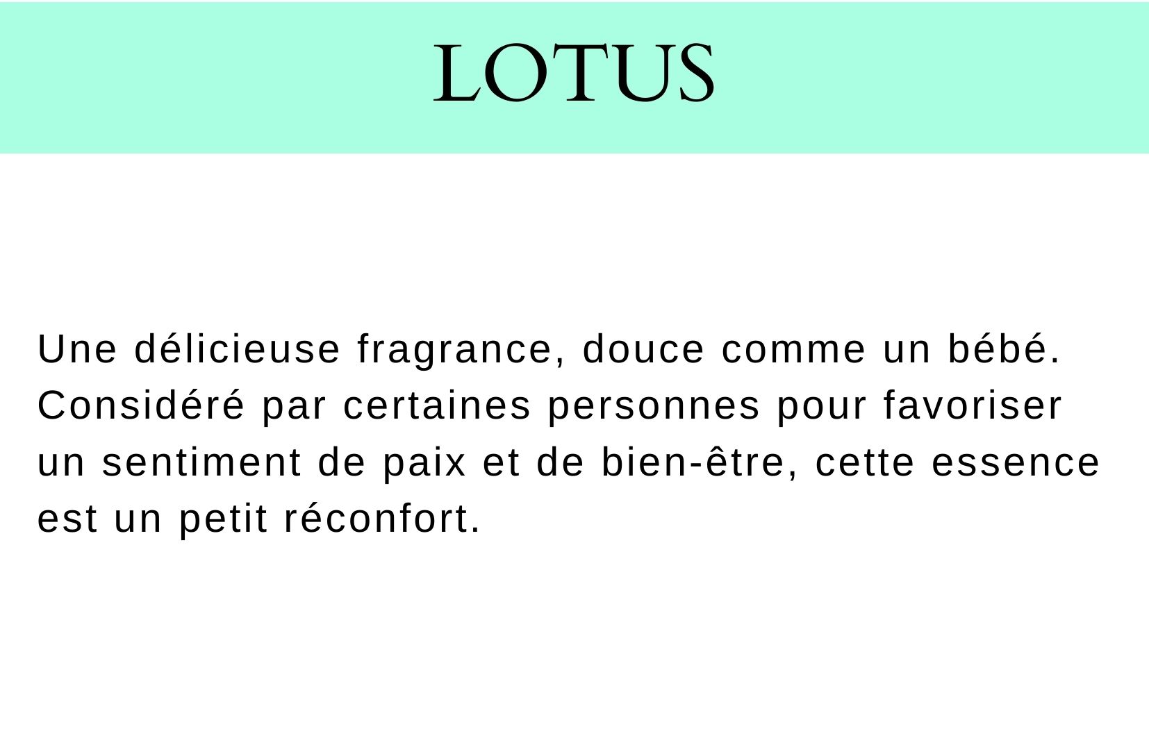 Description parfum lotus