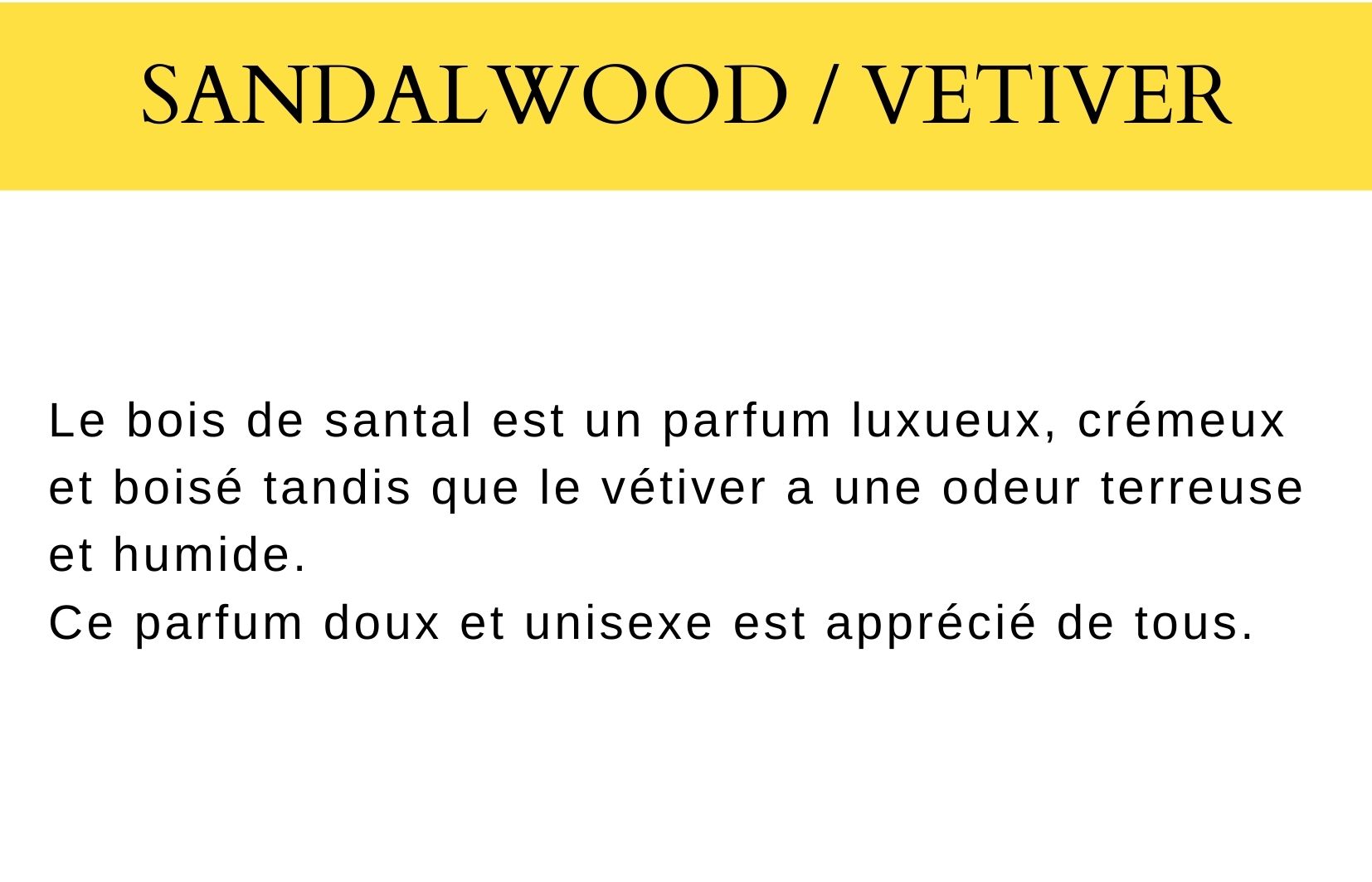 Description parfum sandalwood et vetiver
